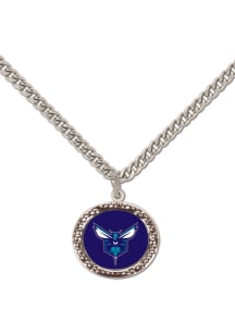 Charlotte Hornets Hammered Circle Womens Necklace