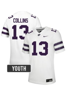 RJ Collins K-State Wildcats Youth White Nike NIL Name And Number Football Jersey