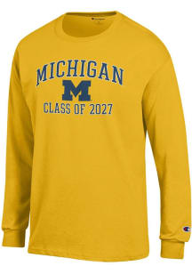 Champion Michigan Wolverines Yellow Font Class of 2027 Jersey Long Sleeve T Shirt