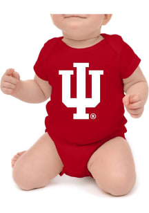 Little King Indiana Hoosiers Baby Red Primary Logo Short Sleeve One Piece