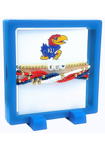 Kansas Jayhawks Gold Beaded Set Womens Bracelet