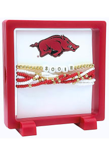 Arkansas Razorbacks Gold Beaded Set Womens Bracelet