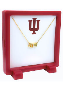Indiana Hoosiers Gold Letters and Heart Necklace