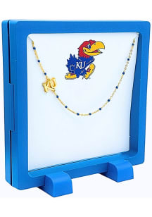 Kansas Jayhawks Gold Side Set Logo Necklace
