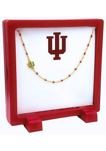 Indiana Hoosiers Gold Side Set Logo Necklace