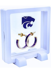 K-State Wildcats Gold Block Color Hoop Womens Earrings