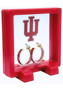 Indiana Hoosiers Gold Block Color Hoop Womens Earrings