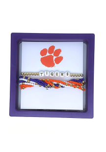 Clemson Tigers Set of 7 Beaded Womens Bracelet