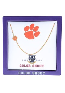 Clemson Tigers Enamel Side Set Logo Necklace