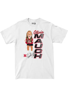 Olivia Mauch Nebraska Cornhuskers White Caricature Tee Short Sleeve Fashion Player T Shirt