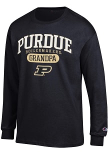 Champion Purdue Boilermakers Black Pill Box Grandpa Jersey Long Sleeve T Shirt