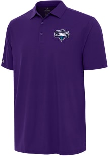 Antigua Greensboro Swarm Mens Grey Heather Era Short Sleeve Polo