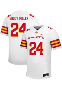 Sir Brody Miller  Nike Iowa State Cyclones White NIL Name And Number Football Jersey