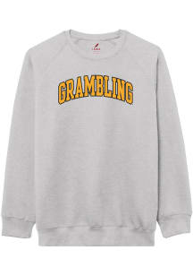Grambling State Tigers Mens Grey Arch Name Twill Long Sleeve Crew Sweatshirt