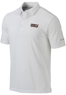 Columbia Oregon State Beavers Mens White Heat Seal Omni Wick Drive Short Sleeve Polo