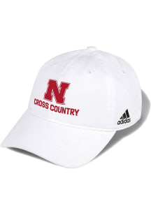 Adidas Nebraska Cornhuskers Cross Country Washed Slouch Adjustable Hat - White