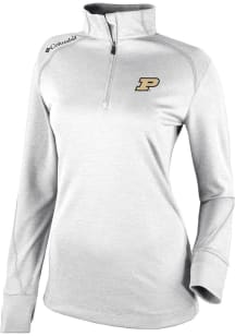 Columbia Purdue Boilermakers Womens White Heat Seal Omni Wick Shotgun 2.0 Qtr Zip
