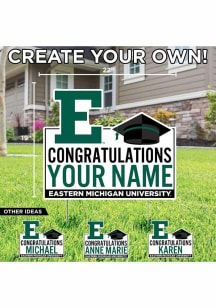 Eastern Michigan Eagles Custom Grad Yard Sign - White
