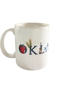 Oklahoma Original Tina Labadini Designs Art Ceramic Mug - White