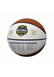 Michigan Wolverines Logo Brands Full Size Embossed Schedule 2026 MBB National Champion Autograph B..