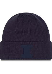 New Era Illinois Fighting Illini Navy Blue DL Tonal TPU Rib Cuff Mens Knit Hat