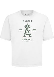 Levelwear Los Angeles Angels White Signature Knit Crossway Short Sleeve Fashion T Shirt
