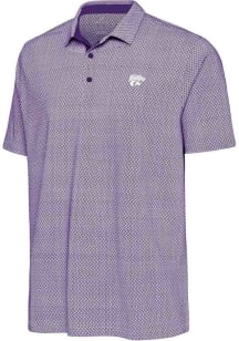 Antigua K-State Wildcats Mens Purple Intersect Blocked Short Sleeve Polo