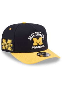 New Era Michigan Wolverines Arched 9FIFTY A Frame Adjustable Hat - Navy Blue