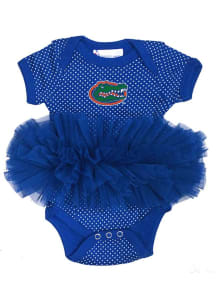 Florida Gators Baby Blue Pin Dot Tutu Short Sleeve One Piece