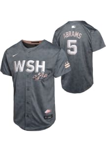 CJ Abrams  Nike Washington Nationals Youth Anthracite City Connect Jersey