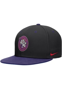 Nike TCU Horned Frogs Black Nike Pro Flat bill Mens Snapback Hat