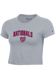 Champion Washington Nationals Womens Silver Core Baby Short Sleeve T-Shirt