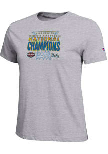 Champion UCLA Bruins Womens Grey WBB National Champs 2026 Core Short Sleeve T-Shirt