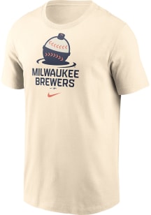 Nike Milwaukee Brewers Natural Fanwear City Connect Secondary Short Sleeve T Shirt