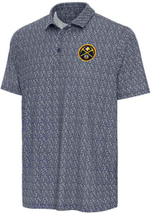 Antigua Denver Nuggets Mens Red Botanic Short Sleeve Polo