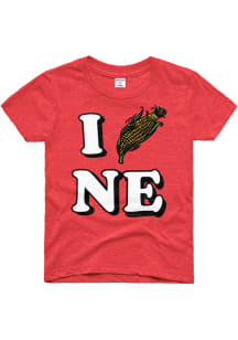 Charlie Hustle Nebraska Toddler Red I Corn Nebraska Short Sleeve T-Shirt