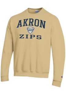 Champion Akron Zips Mens Gold MAC Arch Powerblend Long Sleeve Crew Sweatshirt