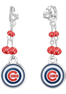 Chicago Cubs Rhinestone Dangle Hoop Womens Earrings