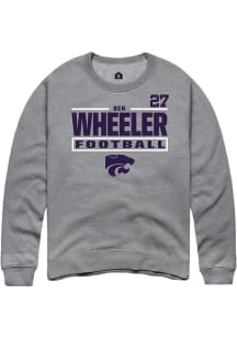 Ben Wheeler K-State Wildcats Mens Graphite Football NIL Stacked Box Player Crew
