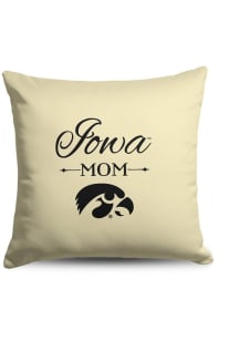 Iowa Hawkeyes Mom 18x18 Throw Pillow - White