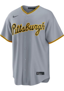Pittsburgh Pirates Mens Nike Replica Road Jersey - Grey