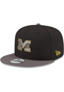 New Era Michigan Wolverines Black Black Graphite Color Pop GCP 9FIFTY Mens Snapback Hat
