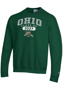Champion Ohio Bobcats Mens Green Pill Class of 2027 Powerblend Long Sleeve Crew Sweatshirt