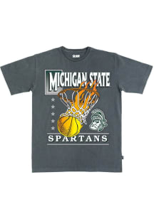 SLAM Michigan State Spartans Charcoal Basketball Hoops Heavyweight Short Sleeve T Shirt