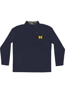 Michigan Wolverines Mens Blue Venturer Camo Long Sleeve Qtr Zip Pullover