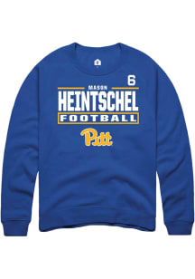 Mason Heintschel Pitt Panthers Mens Blue Football NIL Stacked Box Player Crew