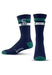 Seattle Mariners Navy Blue 2 Stripe Youth Crew Socks