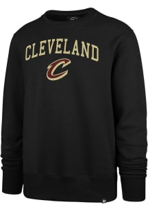 47 Cleveland Cavaliers Mens Black Varsity Arch Long Sleeve Crew Sweatshirt