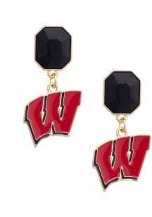 Wisconsin Badgers Rhinestone Logo Womens Earrings