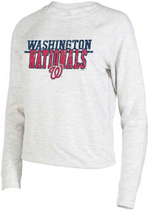 Concepts Sport Washington Nationals Womens White Mainstream Crew Sweatshirt